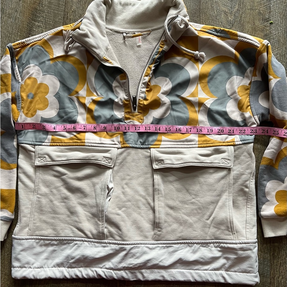 Floral Quarter-Zip Pullover